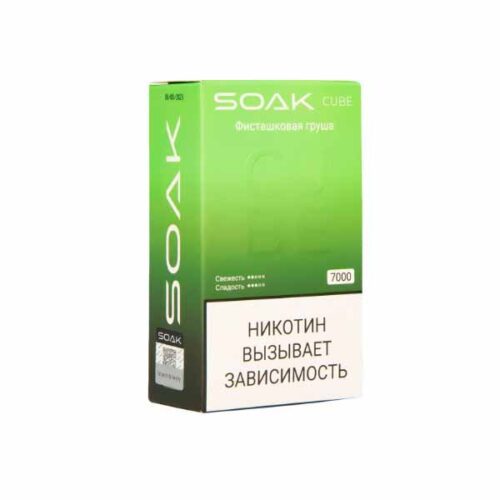 Soak / Электронная сигарета Soak Cube Фисташковая груша (7000 затяжек, одноразовая) в ХукаГиперМаркете Т24