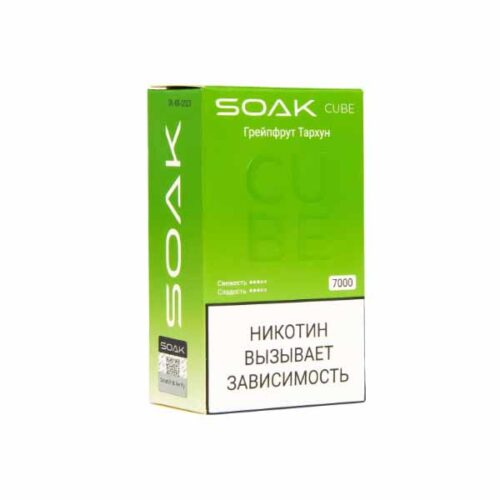 Soak / Электронная сигарета Soak Cube Грейпфрут тархун (7000 затяжек, одноразовая) в ХукаГиперМаркете Т24