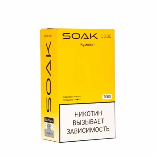 Soak / Электронная сигарета Soak Cube Кумкват (7000 затяжек, одноразовая) в ХукаГиперМаркете Т24