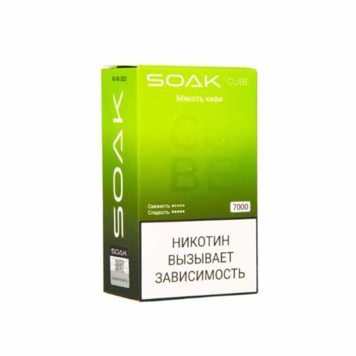 Soak / Электронная сигарета Soak Cube Мякоть киви (7000 затяжек, одноразовая) в ХукаГиперМаркете Т24