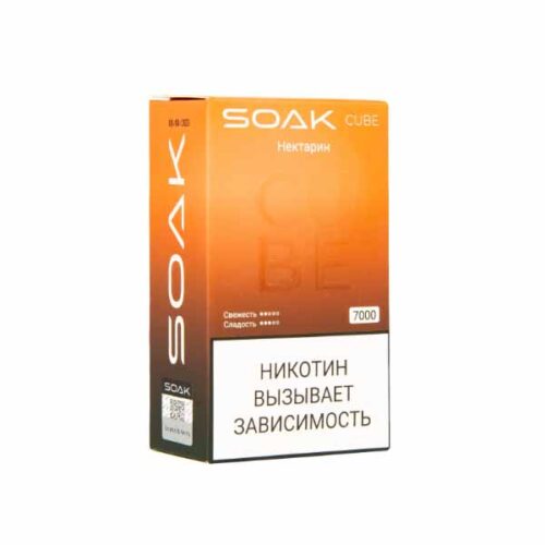 Soak / Электронная сигарета Soak Cube Нектарин (7000 затяжек, одноразовая) в ХукаГиперМаркете Т24