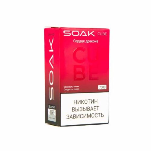 Soak / Электронная сигарета Soak Cube Сердце дракона (7000 затяжек, одноразовая) в ХукаГиперМаркете Т24