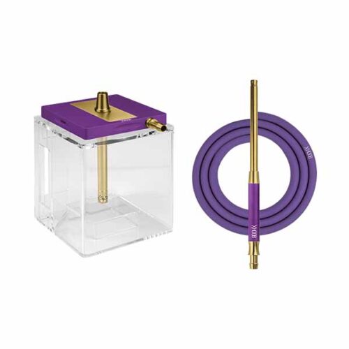 HOOB / Кальян Hoob Atom Royal purple Фурнитура Gold C (прозрачная колба, комплект Стандарт) в ХукаГиперМаркете Т24