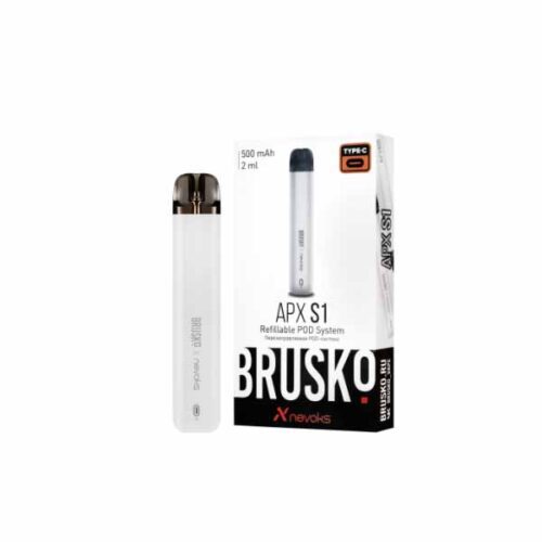 Brusko / Электронная сигарета Brusko APX S1 500mAh Белый (многоразовая) в ХукаГиперМаркете Т24