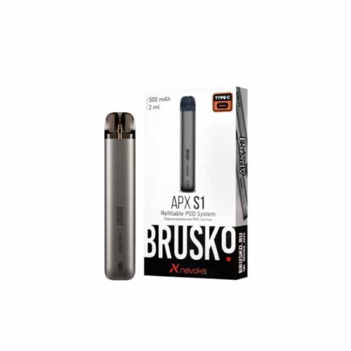 Brusko / Электронная сигарета Brusko APX S1 500mAh Серый (многоразовая) в ХукаГиперМаркете Т24