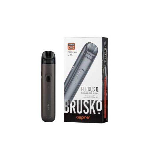 Brusko / Электронная сигарета Brusko Flexus Q 700mAh Темно-серый металлический (многоразовая) в ХукаГиперМаркете Т24