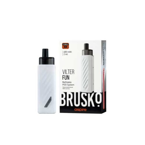 Brusko / Электронная сигарета Brusko Vilter Fun 400mAh Белый (многоразовая) в ХукаГиперМаркете Т24