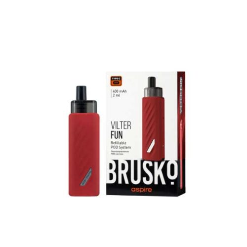 Brusko / Электронная сигарета Brusko Vilter Fun 400mAh Красный (многоразовая) в ХукаГиперМаркете Т24