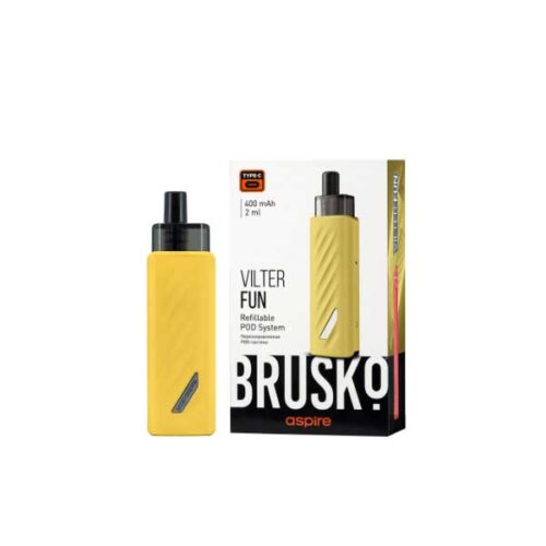 Brusko / Электронная сигарета Brusko Vilter Fun 400mAh Жёлтый (многоразовая) в ХукаГиперМаркете Т24