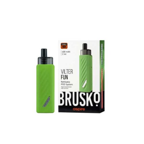 Brusko / Электронная сигарета Brusko Vilter Fun 400mAh Зелёный (многоразовая) в ХукаГиперМаркете Т24