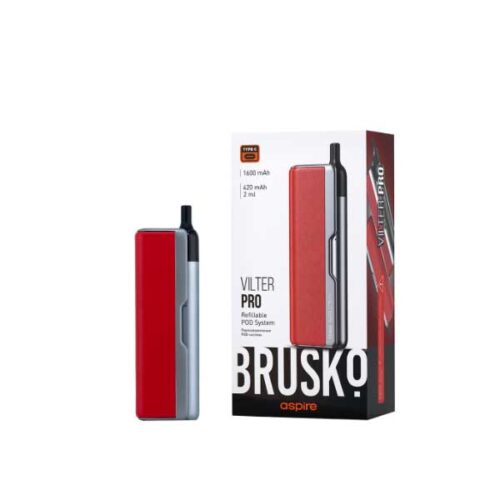 Brusko / Электронная сигарета Brusko Vilter Pro 420/1600mAh Серо-красный (многоразовая) в ХукаГиперМаркете Т24