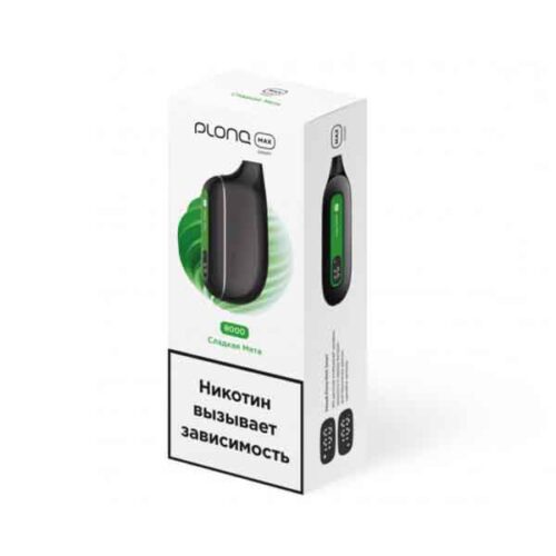 Plonq / Электронная сигарета Plonq Max Smart Сладкая мята (8000 затяжек, одноразовая) в ХукаГиперМаркете Т24