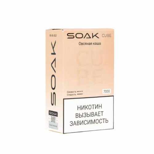 Soak / Электронная сигарета Soak Cube Овсяная каша (7000 затяжек, одноразовая) в ХукаГиперМаркете Т24