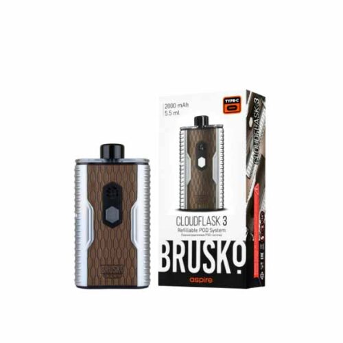 Brusko / Электронная сигарета Brusko Cloudflask 3 Коричневый металлик (многоразовая) в ХукаГиперМаркете Т24