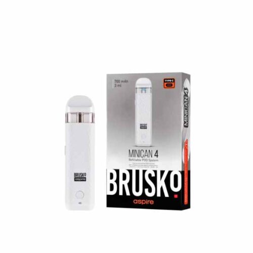 Brusko / Электронная сигарета Brusko Minican 4 700mAh белый (многоразовая) в ХукаГиперМаркете Т24