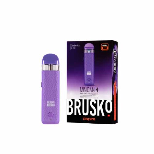 Brusko / Электронная сигарета Brusko Minican 4 700mAh фиолетовый (многоразовая) в ХукаГиперМаркете Т24