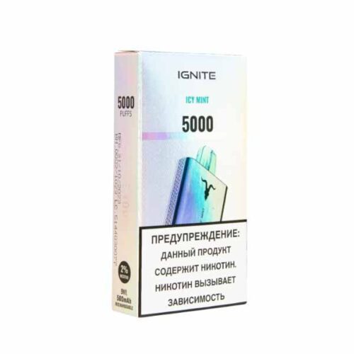 Ignite / Электронная сигарета Ignite V50 Ice mint (5000 затяжек, одноразовая) в ХукаГиперМаркете Т24