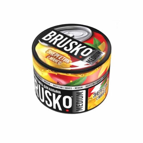 Brusko / Бестабачная смесь Brusko Medium Энергетик с манго, 50г в ХукаГиперМаркете Т24