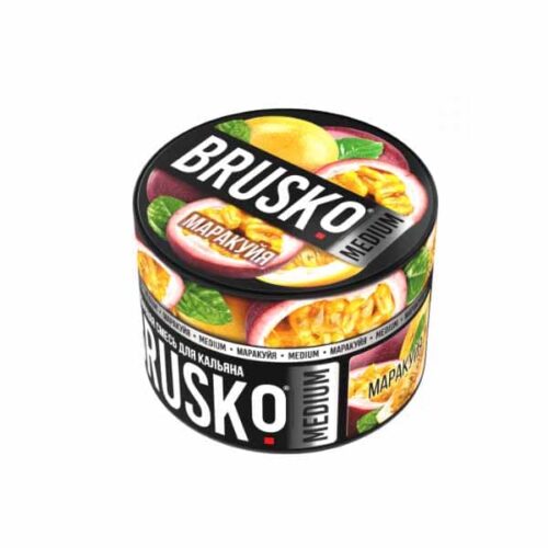 Brusko / Бестабачная смесь Brusko Medium Маракуйя, 50г в ХукаГиперМаркете Т24