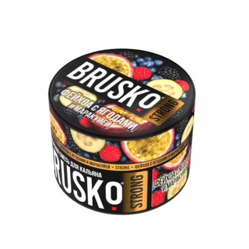Brusko / Бестабачная смесь Brusko Strong Фейхоа с ягодами и маракуйей, 50г в ХукаГиперМаркете Т24