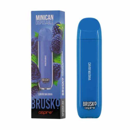 Brusko / Электронная сигарета Brusko Minican Синяя малина (1500 затяжек, одноразовая) в ХукаГиперМаркете Т24