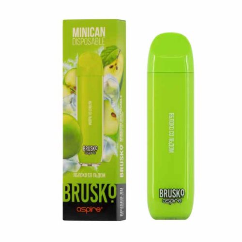 Brusko / Электронная сигарета Brusko Minican Яблоко со льдом (1500 затяжек, одноразовая) в ХукаГиперМаркете Т24