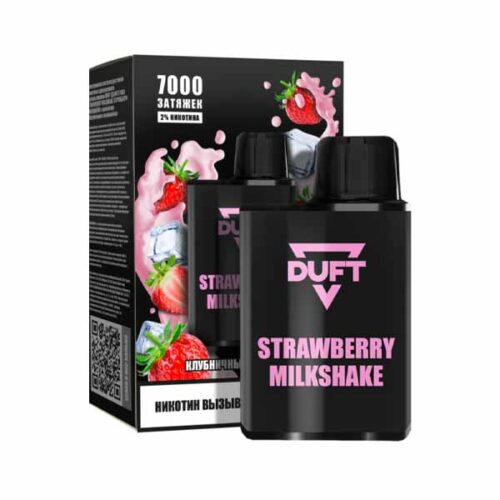 Duft / Электронная сигарета Duft Strawberry milkshake (7000 затяжек, одноразовая) в ХукаГиперМаркете Т24