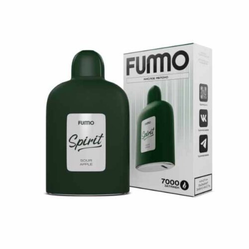 Fummo / Электронная сигарета Fummo Spirit Кислое яблоко (7000 затяжек, одноразовая) в ХукаГиперМаркете Т24