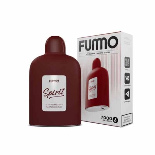 Fummo / Электронная сигарета Fummo Spirit Клубника манго лайм (7000 затяжек, одноразовая) в ХукаГиперМаркете Т24