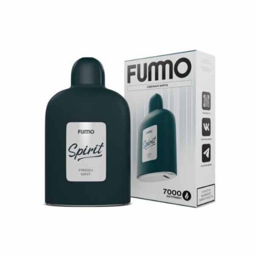 Fummo / Электронная сигарета Fummo Spirit Свежая мята (7000 затяжек, одноразовая) в ХукаГиперМаркете Т24