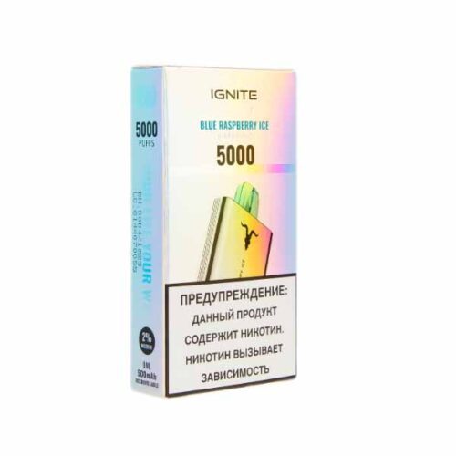 Ignite / Электронная сигарета Ignite V50 Blue Raspberry Ice (5000 затяжек, одноразовая) в ХукаГиперМаркете Т24