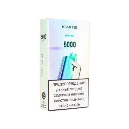 Ignite / Электронная сигарета Ignite V50 Menthol (5000 затяжек, одноразовая) в ХукаГиперМаркете Т24