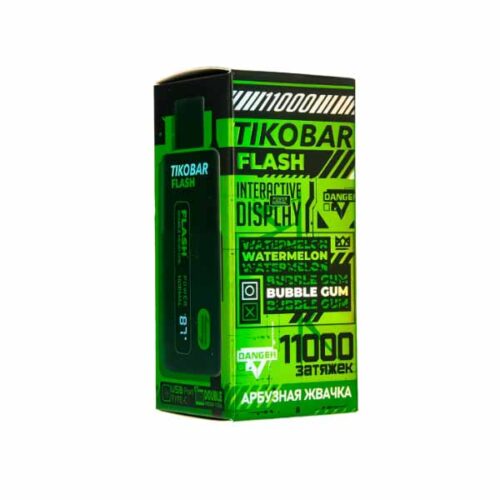 Tikobar / Электронная сигарета Tikobar Flash Арбузная жвачка (11000 затяжек, одноразовая) в ХукаГиперМаркете Т24