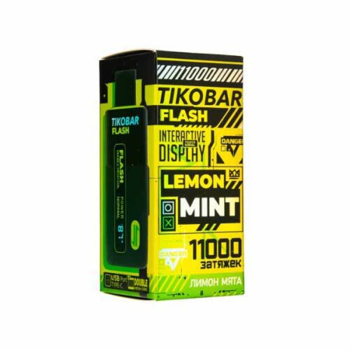 Tikobar / Электронная сигарета Tikobar Flash Лимон мята (11000 затяжек, одноразовая) в ХукаГиперМаркете Т24