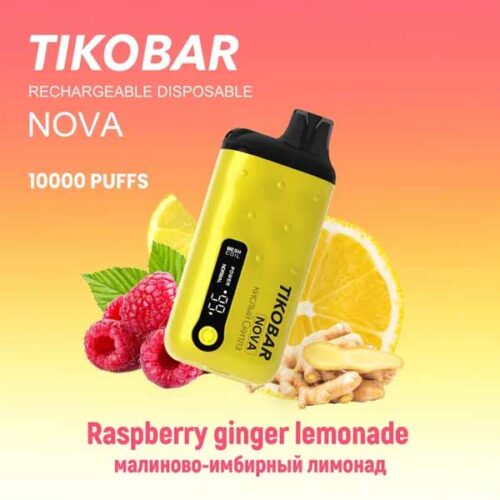Tikobar / Электронная сигарета Tikobar Nova Малиново-имбирный лимонад (10000 затяжек, одноразовая) в ХукаГиперМаркете Т24