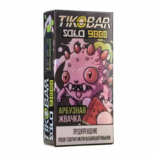 Tikobar / Электронная сигарета Tikobar Solo Арбузная жвачка (9000 затяжек, одноразовая) в ХукаГиперМаркете Т24