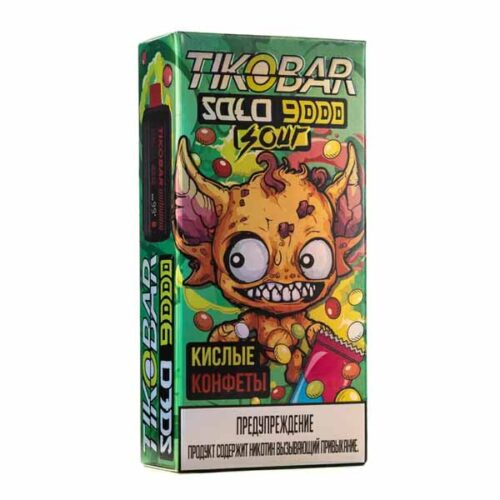 Tikobar / Электронная сигарета Tikobar Solo Кислые конфеты (9000 затяжек, одноразовая) в ХукаГиперМаркете Т24