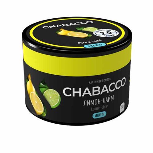 CHABACCO / Бестабачная смесь Chabacco Medium Lemon-Lime 2.0 (Лимон-Лайм), 50г в ХукаГиперМаркете Т24