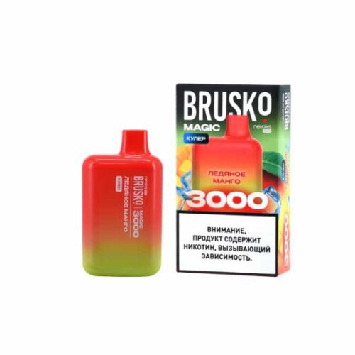 Brusko / Электронная сигарета Brusko Magic Ледяное манго (3000 затяжек, одноразовая) в ХукаГиперМаркете Т24