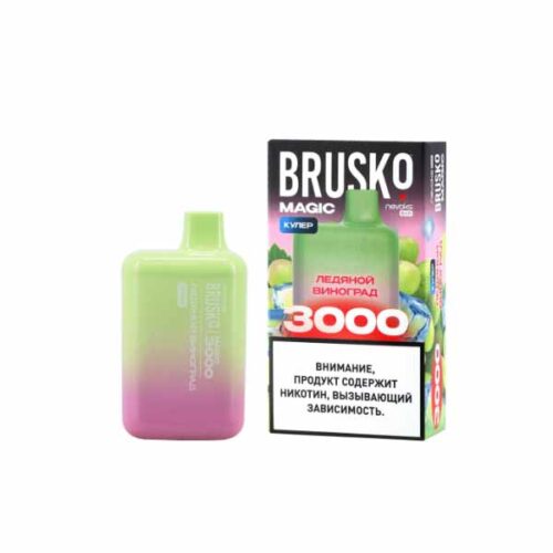 Brusko / Электронная сигарета Brusko Magic Ледяной виноград (3000 затяжек, одноразовая) в ХукаГиперМаркете Т24