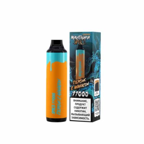 Brusko / Электронная сигарета Monstervapor Space Персик и ананас (11000 затяжек, одноразовая) в ХукаГиперМаркете Т24