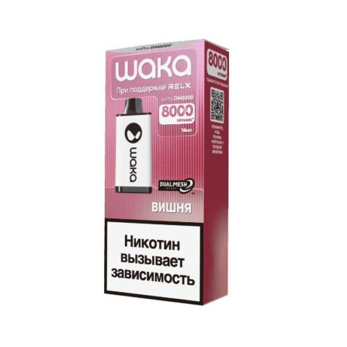 Waka / Электронная сигарета Waka Вишня (8000 затяжек, одноразовая) в ХукаГиперМаркете Т24
