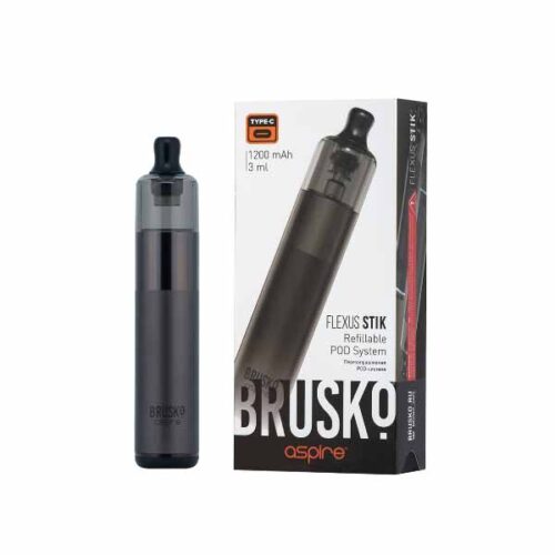 Brusko / Электронная сигарета Brusko Flexus Stik 1200mAh Тёмно-серый (многоразовая) в ХукаГиперМаркете Т24