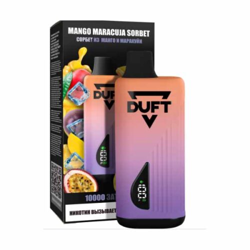 Duft / Электронная сигарета Duft Mango Maracuja Sorbet (10000 затяжек, одноразовая) в ХукаГиперМаркете Т24