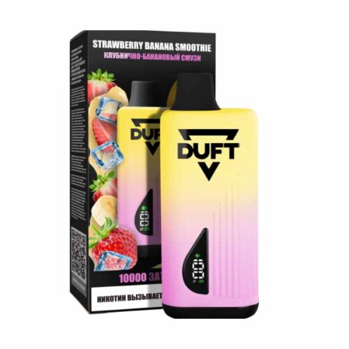 Duft / Электронная сигарета Duft Strawberry Banana Smoothie (10000 затяжек, одноразовая) в ХукаГиперМаркете Т24