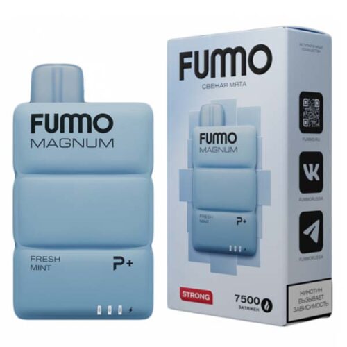 Fummo / Электронная сигарета Fummo Magnum Свежая мята (7500 затяжек, одноразовая) в ХукаГиперМаркете Т24