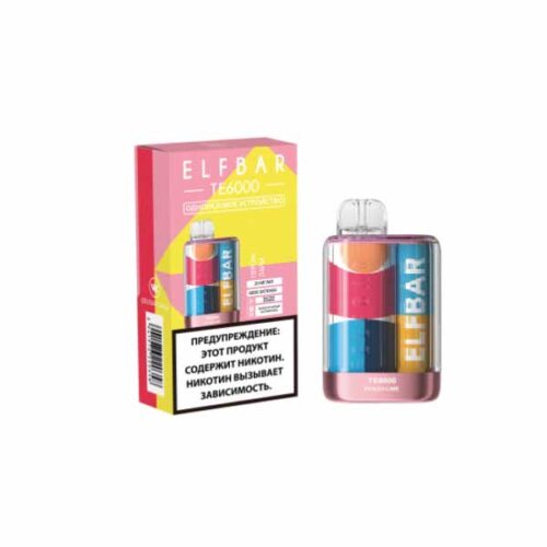 ELF BAR / Электронная сигарета ELFBAR TE6000 Персик лайм (6000 затяжек, одноразовая) в ХукаГиперМаркете Т24