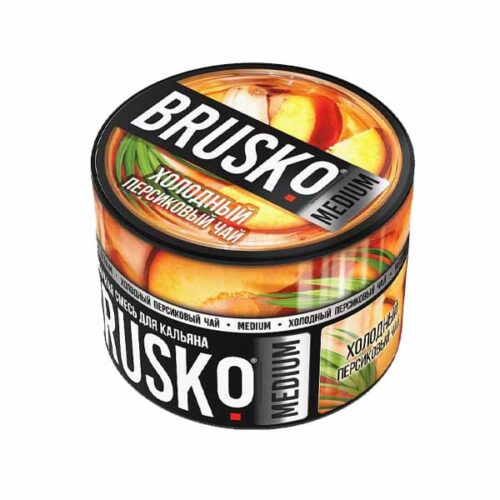 Brusko / Бестабачная смесь Brusko Medium Холодный персиковый чай, 50г в ХукаГиперМаркете Т24