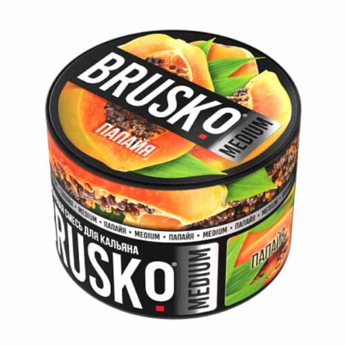 Brusko / Бестабачная смесь Brusko Medium Папайя, 50г в ХукаГиперМаркете Т24