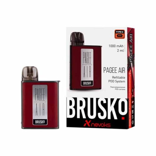 Brusko / Электронная сигарета Brusko Pagee Air 1000mAh Crimson Red (многоразовая) в ХукаГиперМаркете Т24
